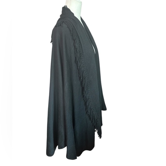 Nina Leonard Classic Black Fringe Shawl - Picture 6 of 7
